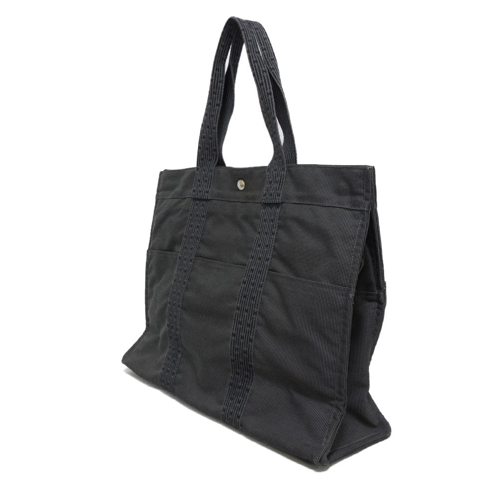 HERMES Tote Bag Nylon canvas (polyamide x polyester) Dark gray H Mark Nylon Canvas Shoulder Bag Serie button Her Line Tote GM unisex(Unisex)  d