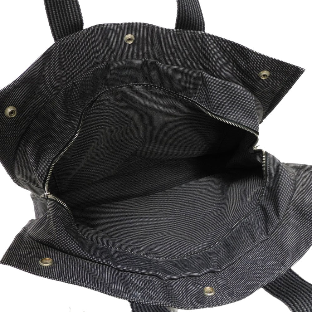 HERMES Tote Bag Nylon canvas (polyamide x polyester) Dark gray H Mark Nylon Canvas Shoulder Bag Serie button Her Line Tote GM unisex(Unisex)  d