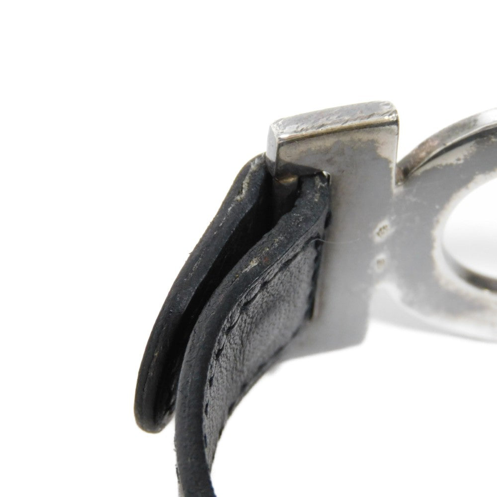 HERMES bracelet 925 black S African Saharan Ethnic Hand Carved Box Calf native Turreg unisex(Unisex)  d