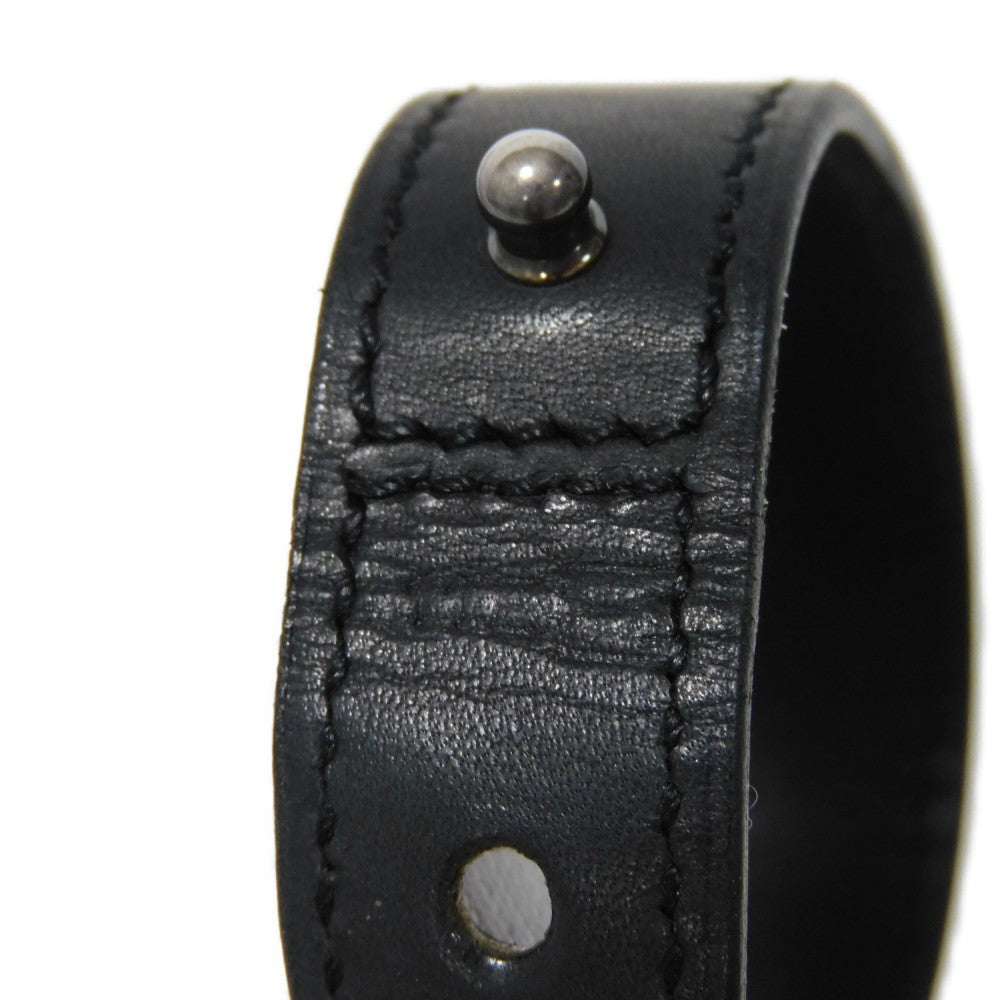 HERMES bracelet 925 black S African Saharan Ethnic Hand Carved Box Calf native Turreg unisex(Unisex)  d