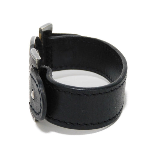 HERMES bracelet 925 black S African Saharan Ethnic Hand Carved Box Calf native Turreg unisex(Unisex)  d