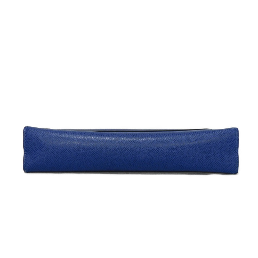 LOUIS VUITTON Clutch bag M30575  Taiga leather (stamped) cobalt LV logo embossed blue business bag Taiga Pochette Voyage MM mens  d