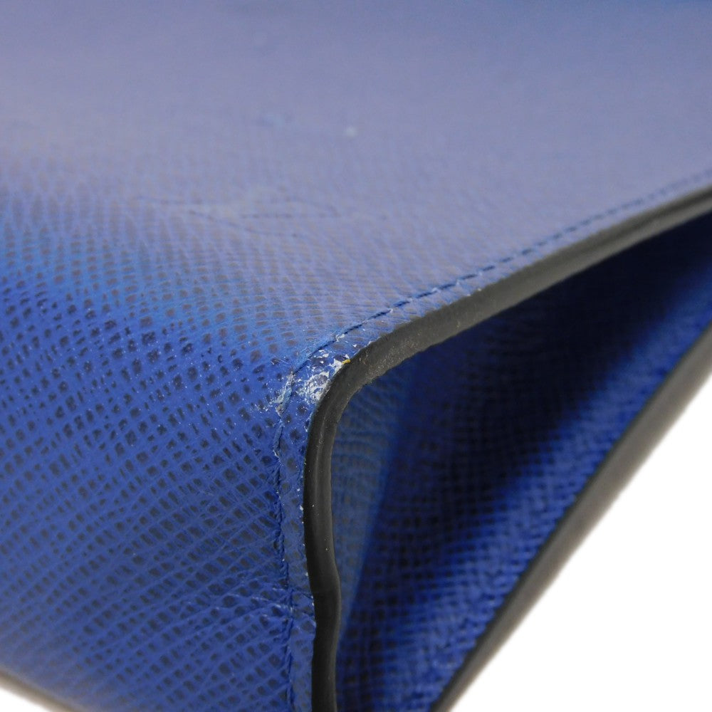 LOUIS VUITTON Clutch bag M30575  Taiga leather (stamped) cobalt LV logo embossed blue business bag Taiga Pochette Voyage MM mens  d