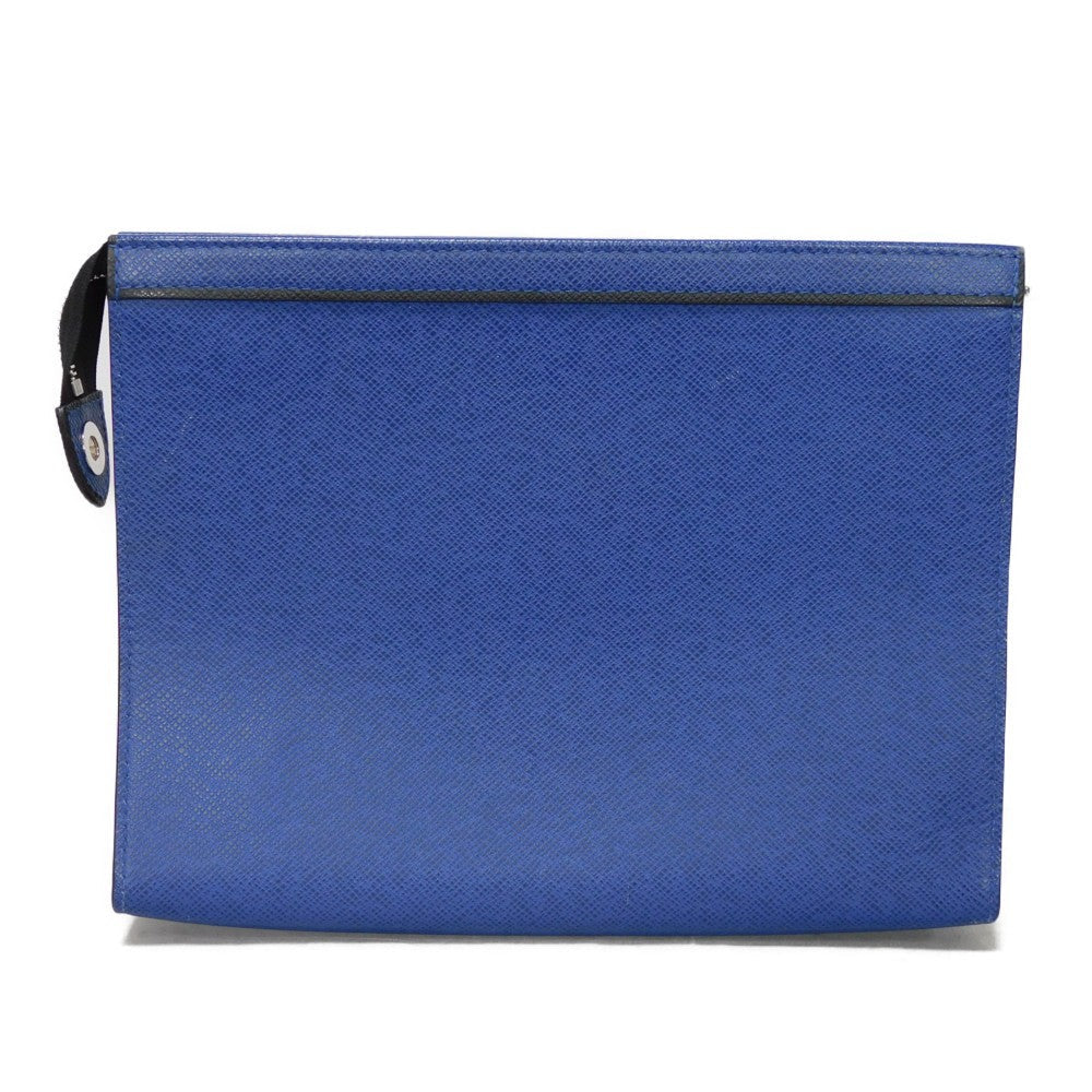 LOUIS VUITTON Clutch bag M30575  Taiga leather (stamped) cobalt LV logo embossed blue business bag Taiga Pochette Voyage MM mens  d