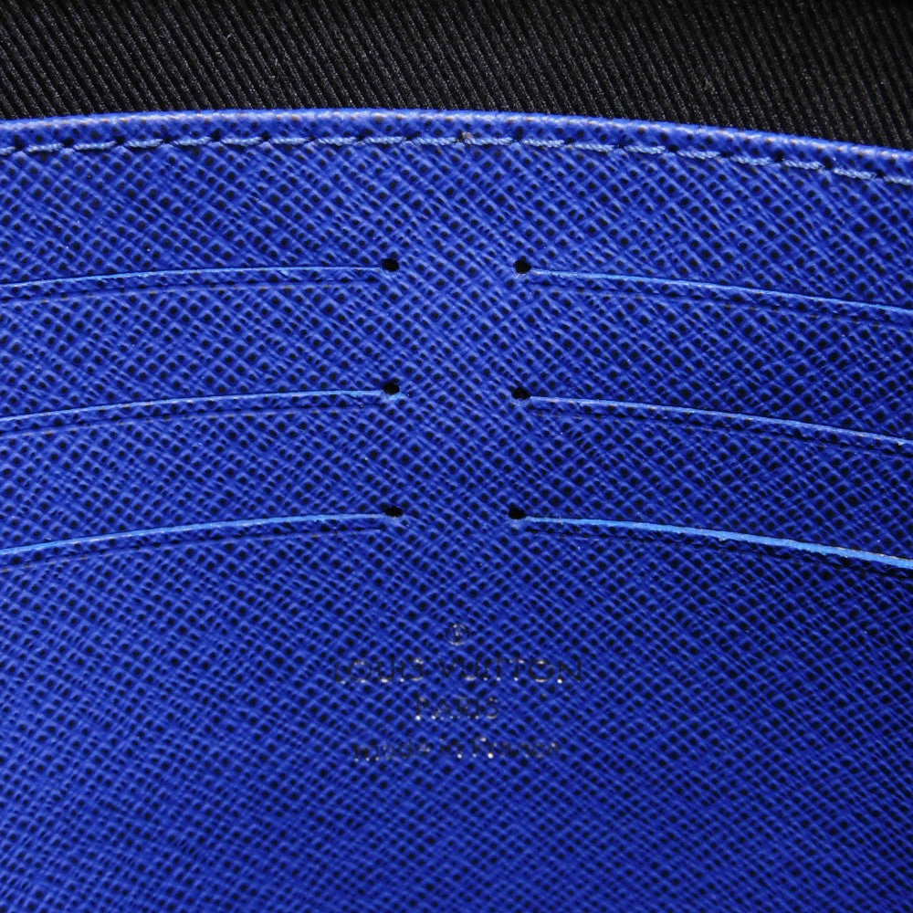 LOUIS VUITTON Clutch bag M30575  Taiga leather (stamped) cobalt LV logo embossed blue business bag Taiga Pochette Voyage MM mens  d