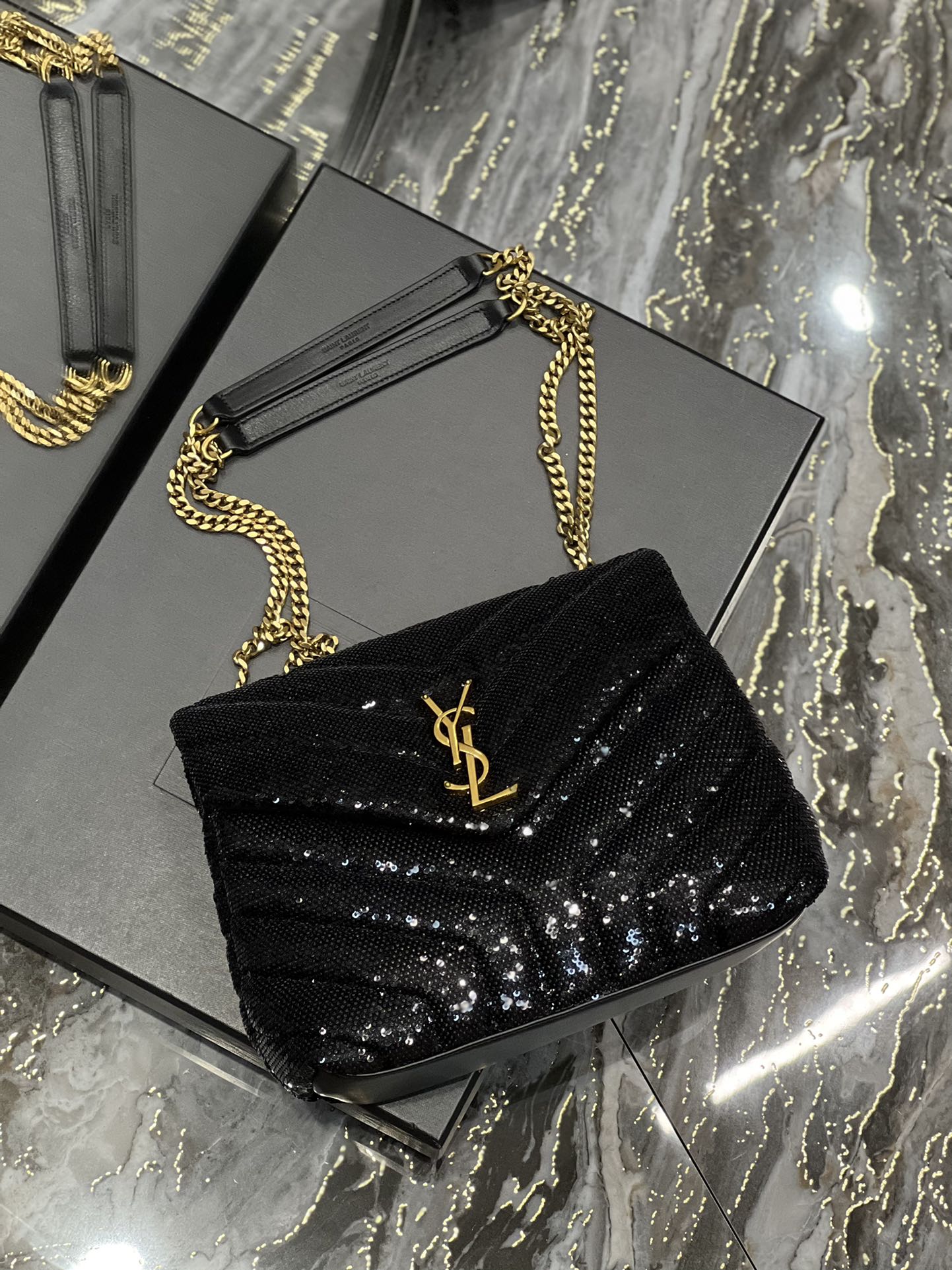 Top Quality Loulou Small Chain Bag Black For Women, Women’s Bags 9in/23cm YSL 494699FAAER1000