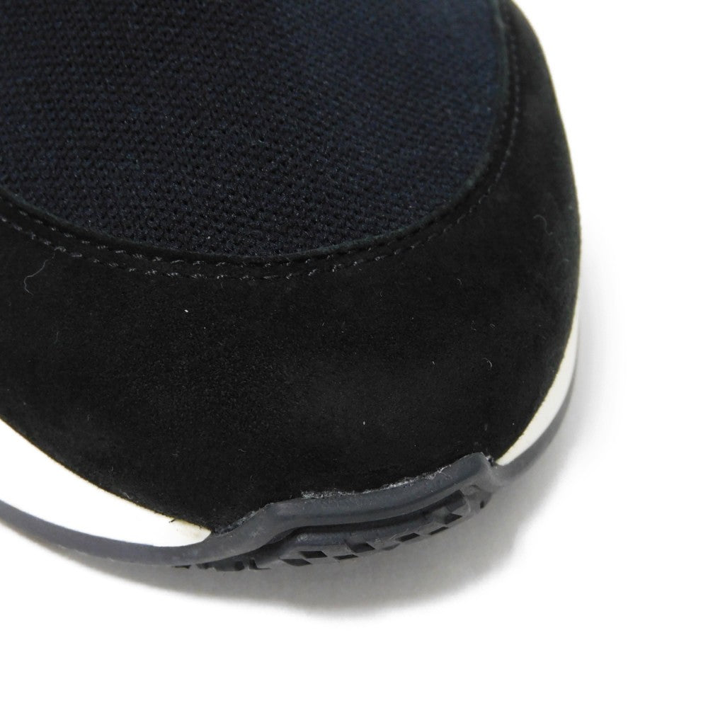 HERMES sneakers 182392Z fabric black 41 1/2 H Mark Knit Socks Calfskin 10.4" Logo embossing Tokyo Cross Trainer mens  d