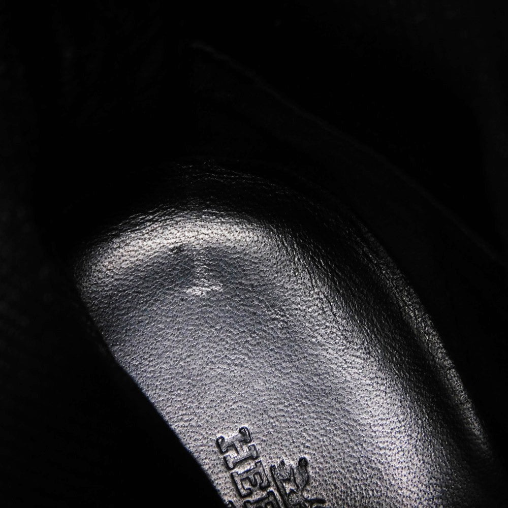 HERMES sneakers 182392Z fabric black 41 1/2 H Mark Knit Socks Calfskin 10.4" Logo embossing Tokyo Cross Trainer mens  d