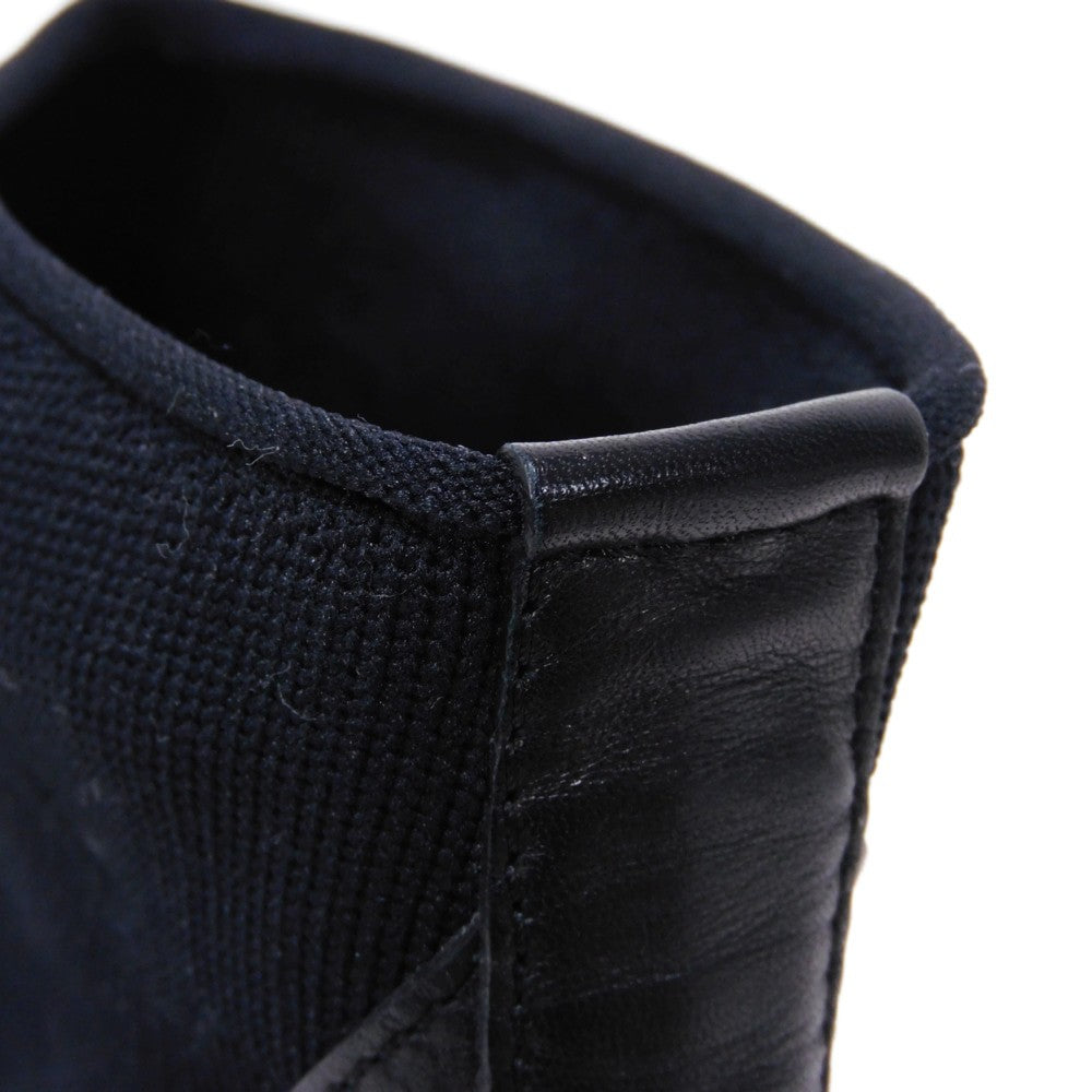 HERMES sneakers 182392Z fabric black 41 1/2 H Mark Knit Socks Calfskin 10.4" Logo embossing Tokyo Cross Trainer mens  d