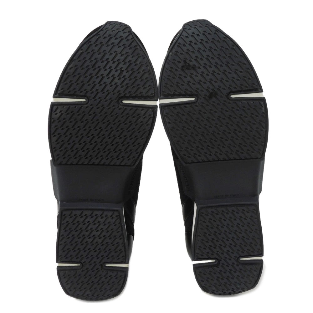 HERMES sneakers 182392Z fabric black 41 1/2 H Mark Knit Socks Calfskin 10.4" Logo embossing Tokyo Cross Trainer mens  d