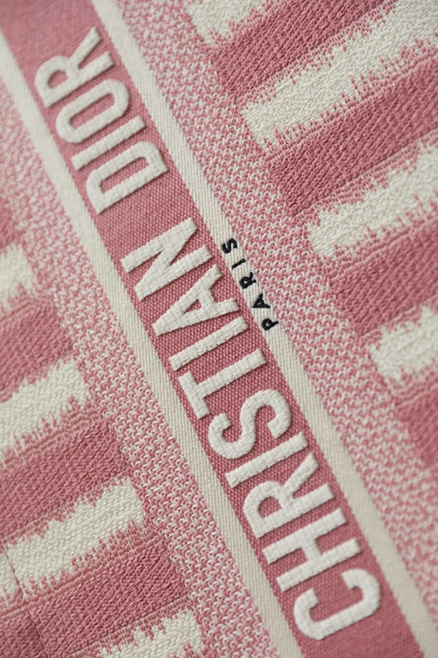 Top Quality MeTop Qualityum Book Tote  Pink D-Stripes Embroidery For Women 36cm/16.5in CD