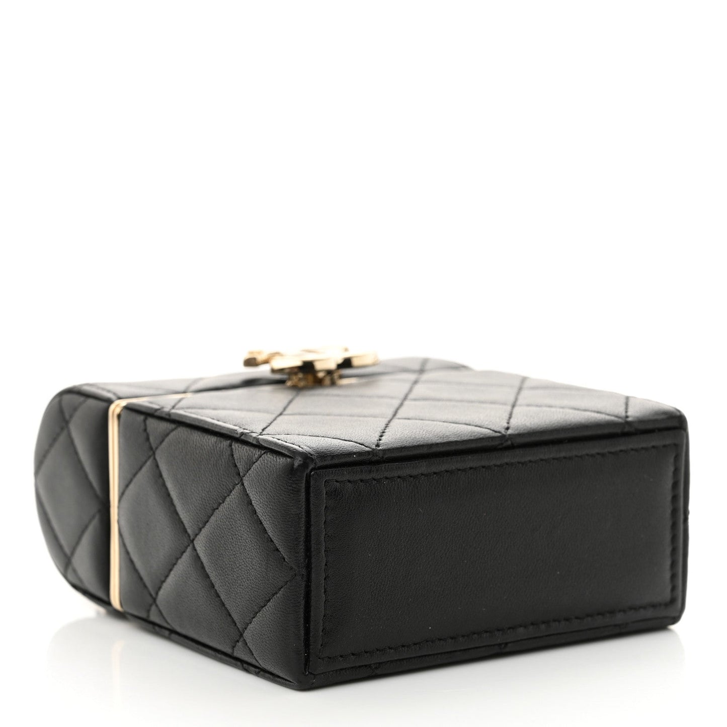 Chanel Lambskin Quilted Small Box With Chain Black