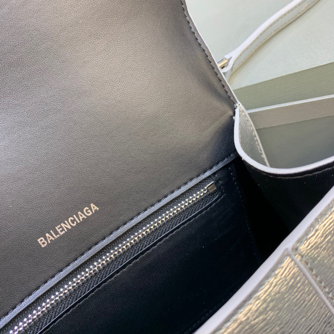 Top Quality Hourglass Small Handbag In Sliver, For Women,  Bags 9in/23cm