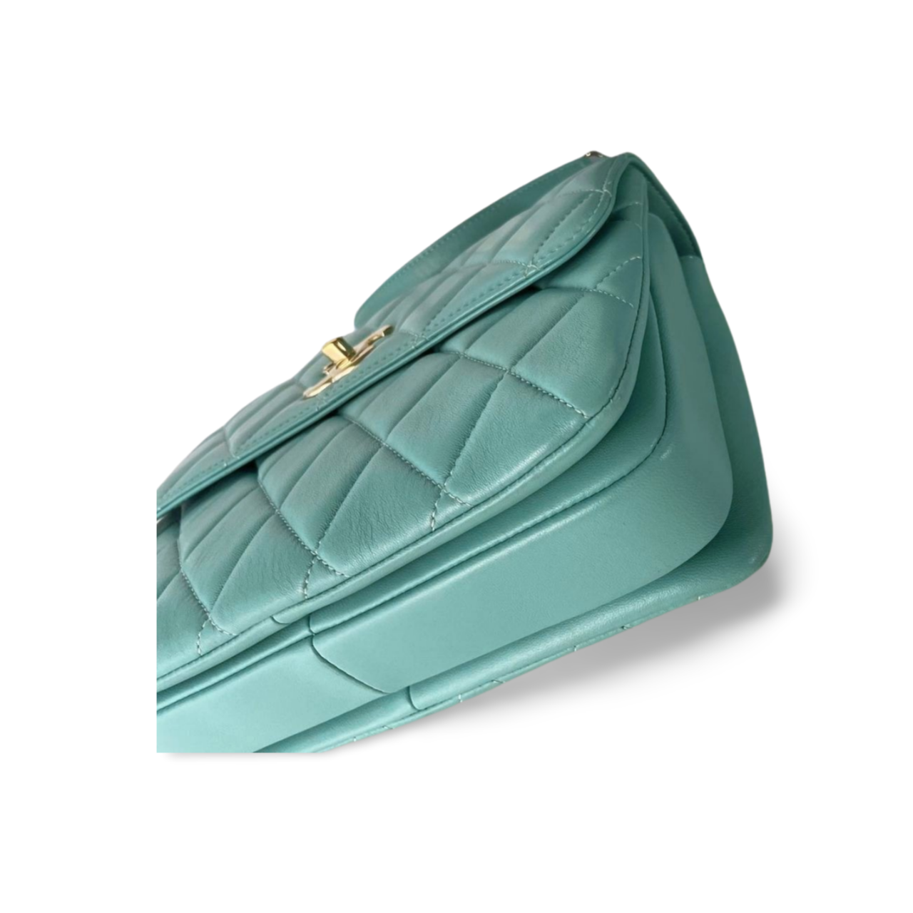 Chanel Small Trendy CC Bag in Light Green Lambskin Leather with Gold Hardware