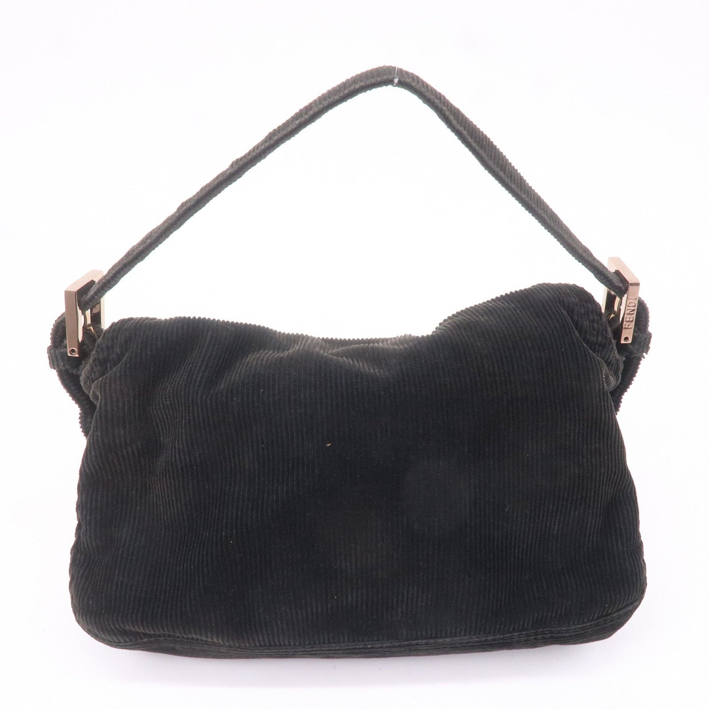 FENDI Corduroy Shoulder Bag Hand Bag Black