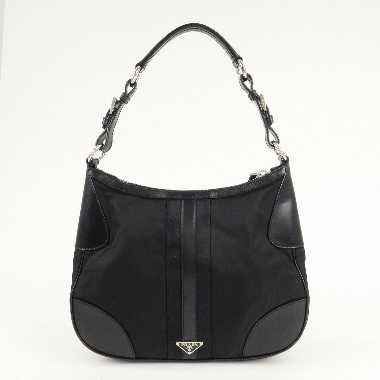 PRADA Nylon Leather Shoulder Bag Black BR2604  d
