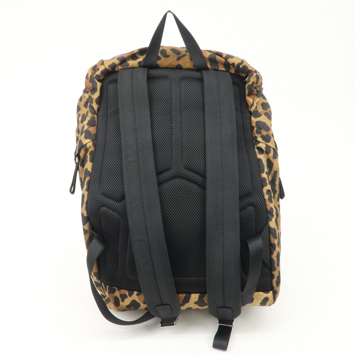PRADA Nylon Leopard Print Back Pack Brown Black 2VZ062  d