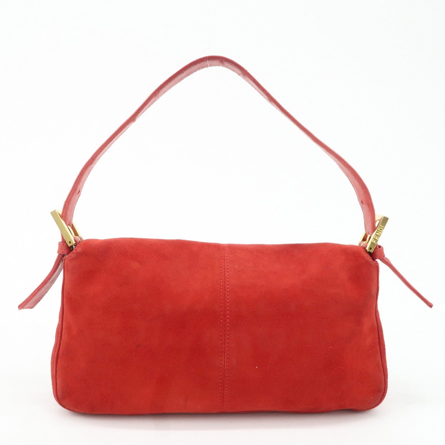 FENDI Mamma Baguette Suede Leather Shoulder Bag Red 26424  d
