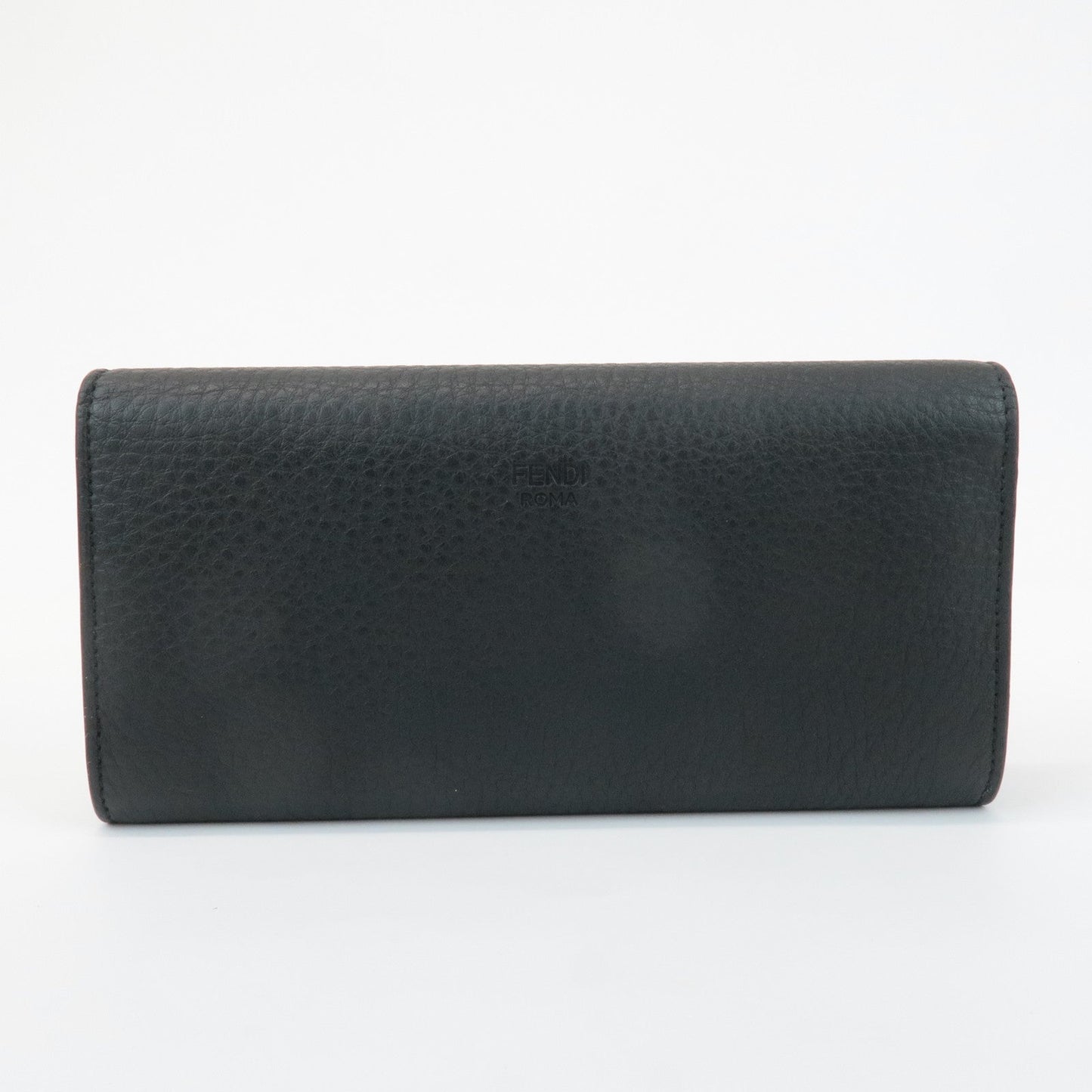 FENDI Leather Peekaboo Bi-fold Long Wallet Black 8M0427  d