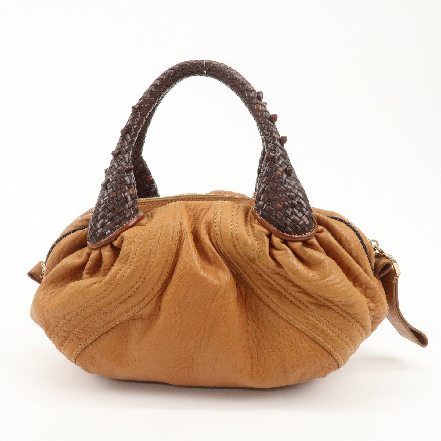 FENDI Leather Mini Spy Bag Hand Bag Brown Dark Brown 8BL078  d