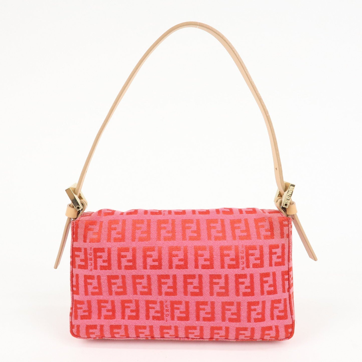 FENDI Mini Mamma Baguette Zucchino Canvas Leather Hand Bag  d