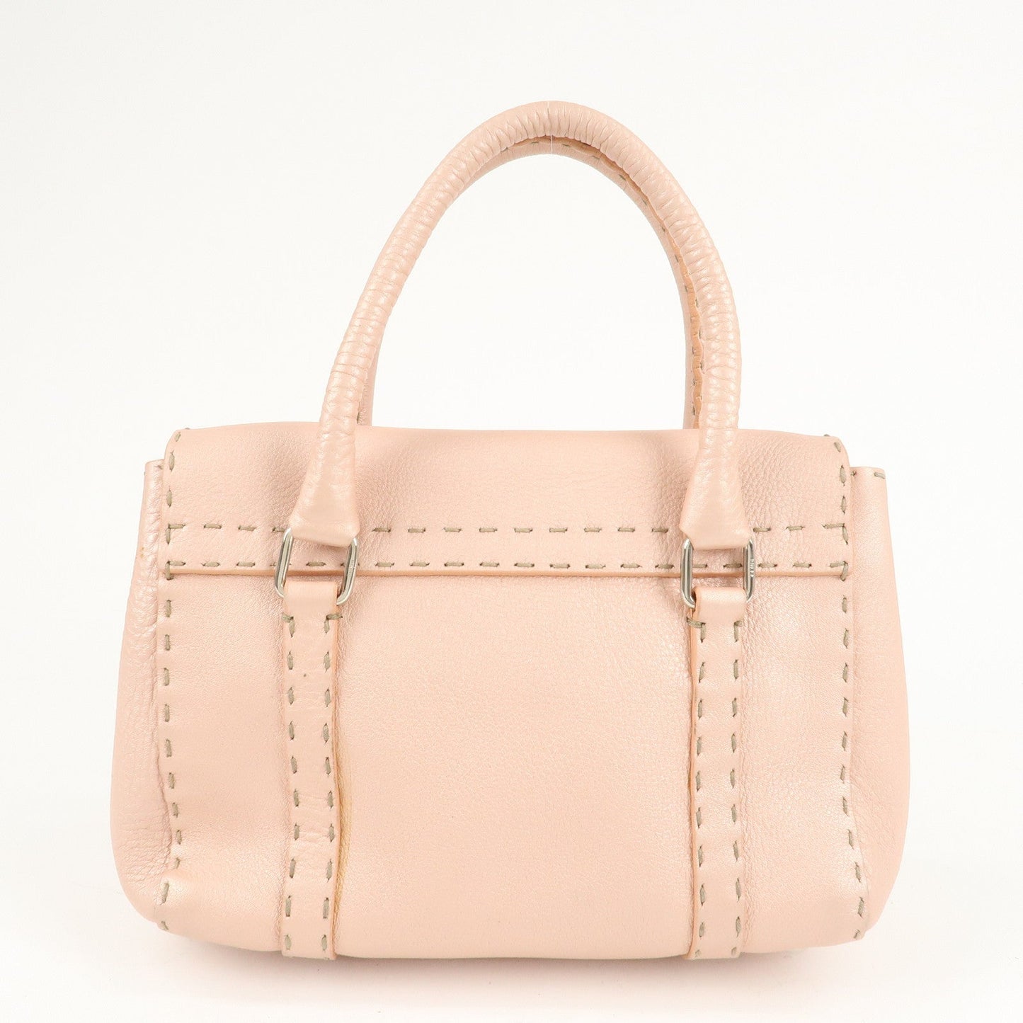FENDI Selleria Leather Mini Linda Hand Bag Pink 8BR486  d