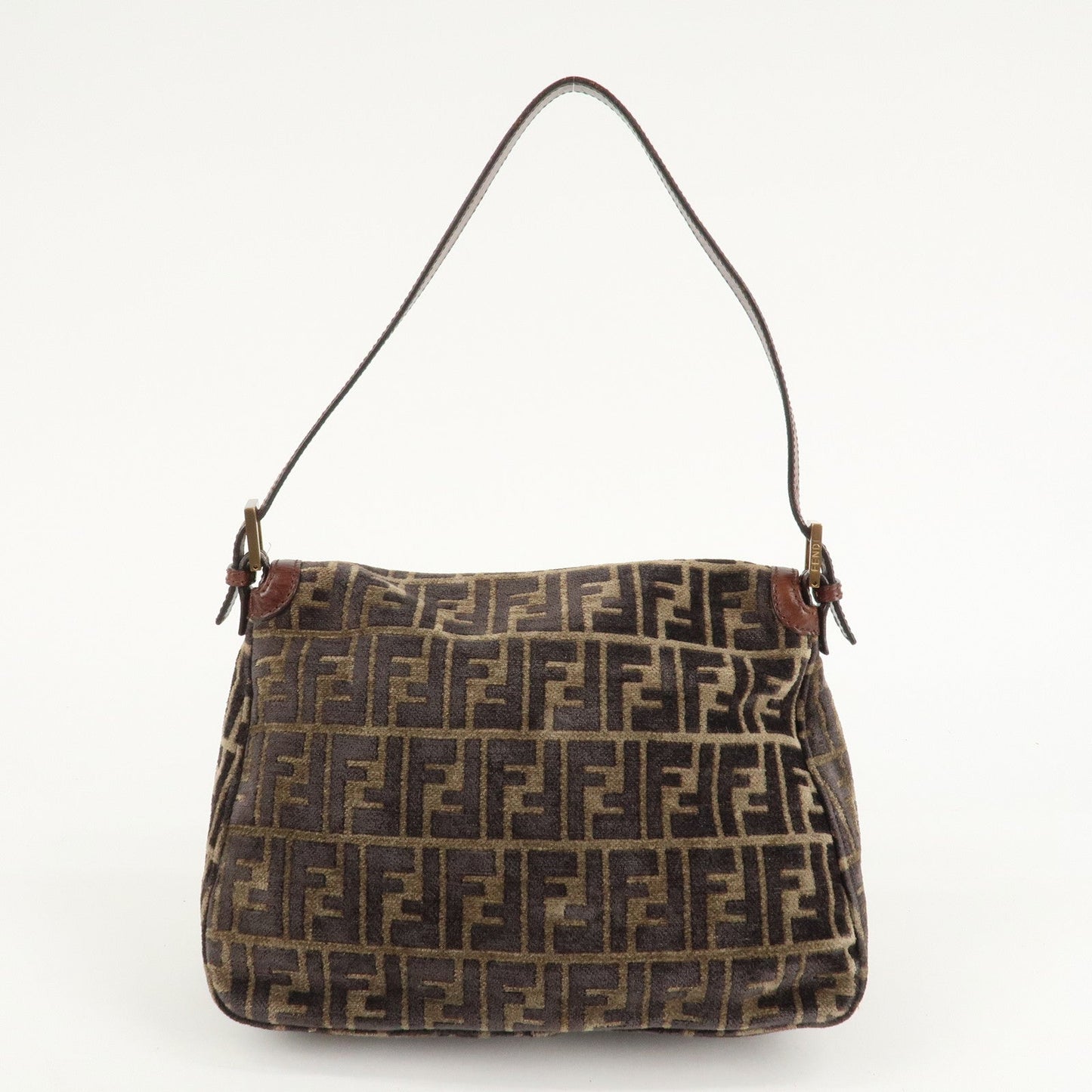 FENDI Mamma Baguette Zucca Pile Leather Shoulder Bag 8BR001  d