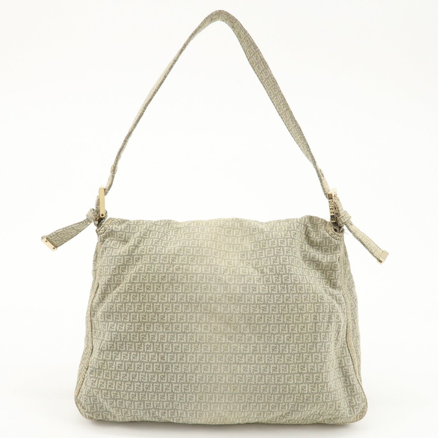 FENDI Mamma Baguette Micro FF Canvas Shoulder Bag Gray 8BR001  d
