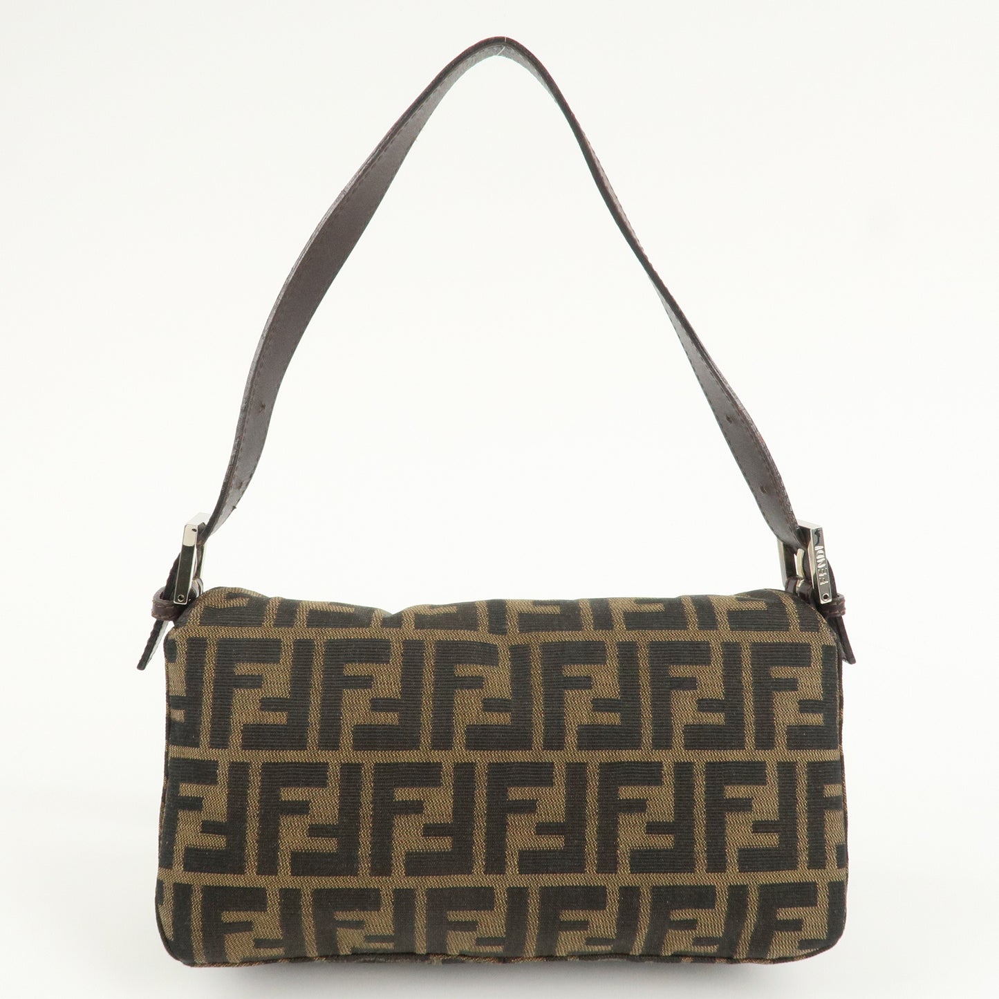 FENDI Zucca Canvas Leather Shoulder Bag Brown Black 26725  d