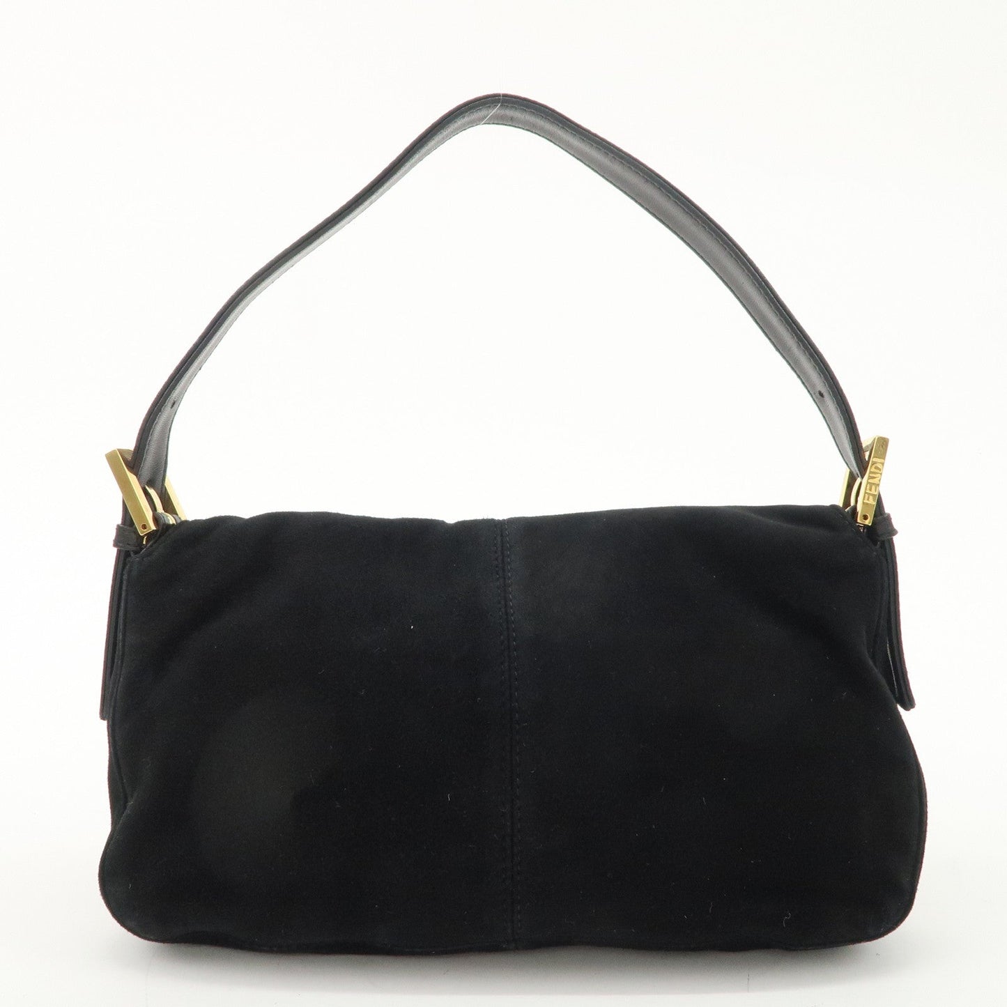 FENDI Mamma Bucket Suede Leather Shoulder Bag Black 26424  d