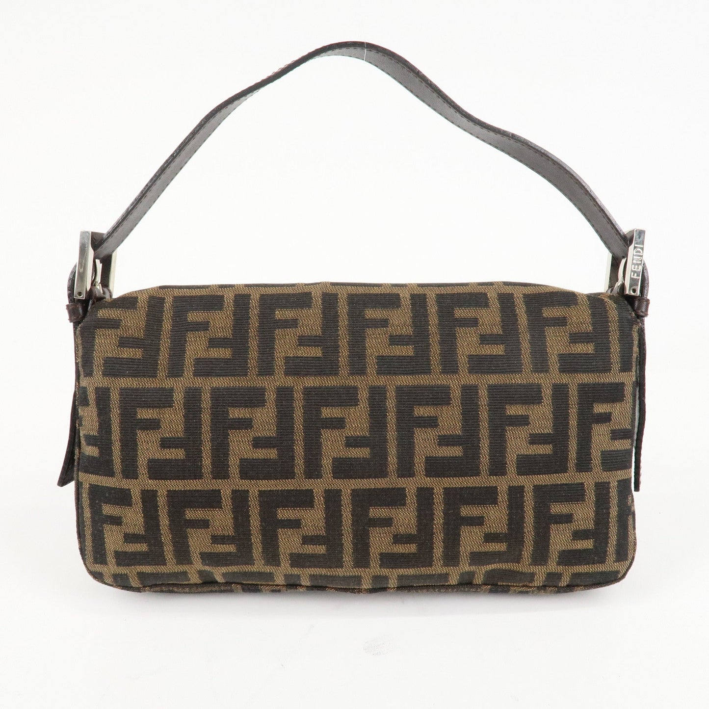 FENDI Mamma Baguette Zucca Canvas Shoulder Bag Brown Black 26424  d
