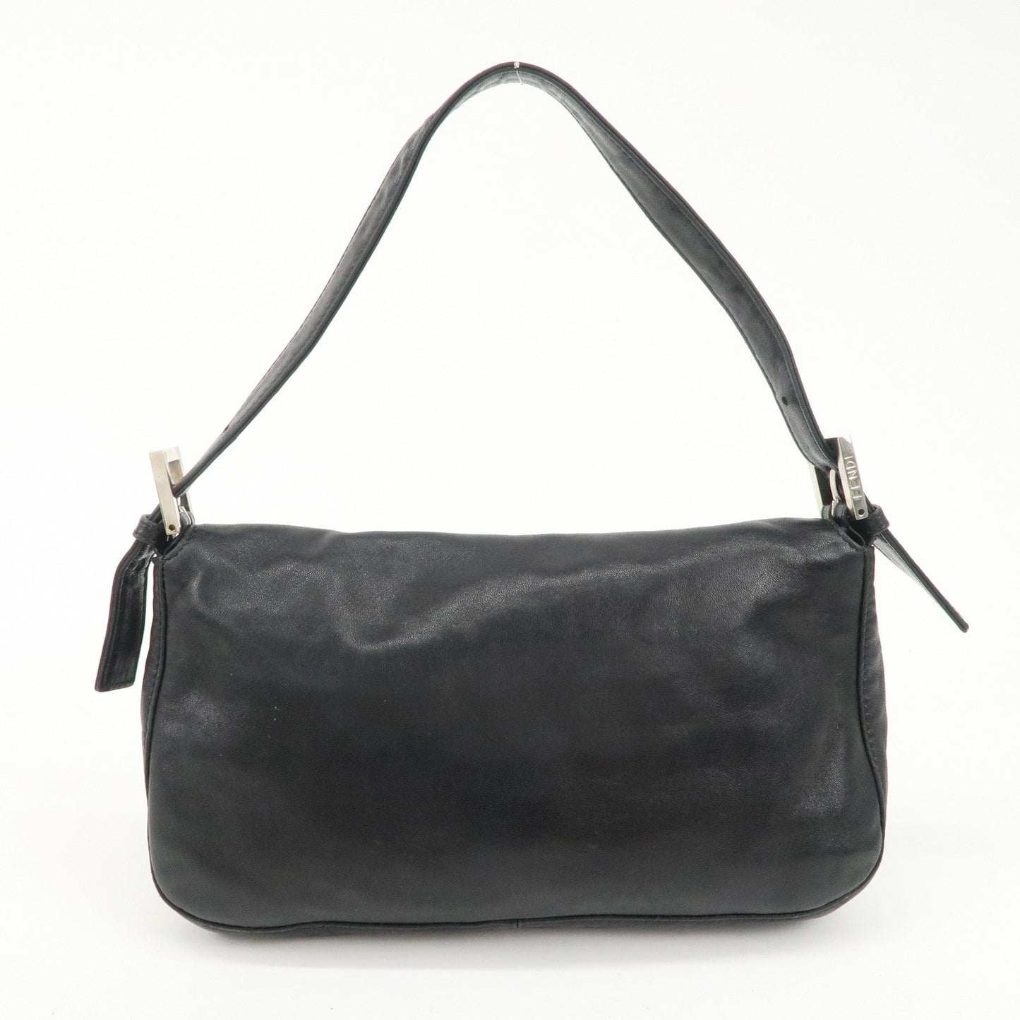 FENDI  Mamma Baguette Leather Shoulder Bag Hand Bag Black 26424  d