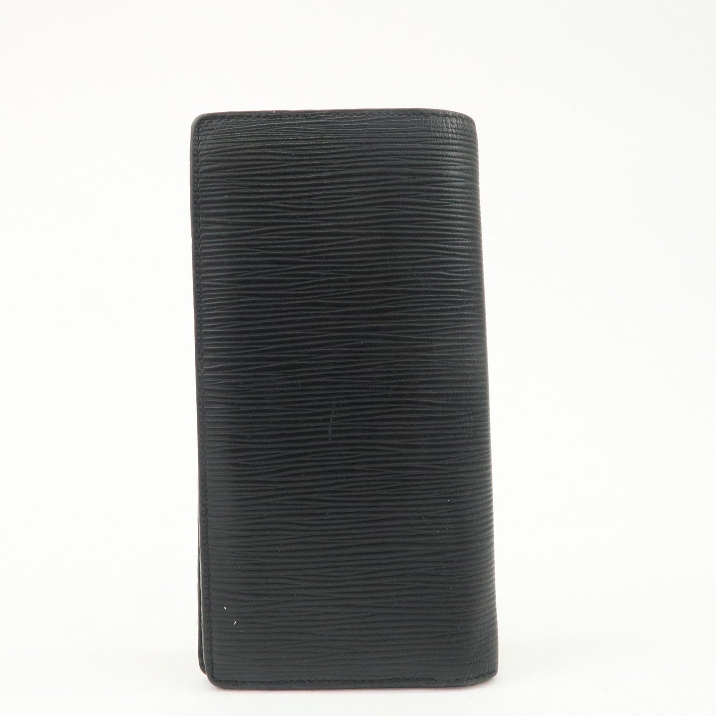 Louis Vuitton Epi Portefeuille Brazza Wallet Noir *T.S engraved  d