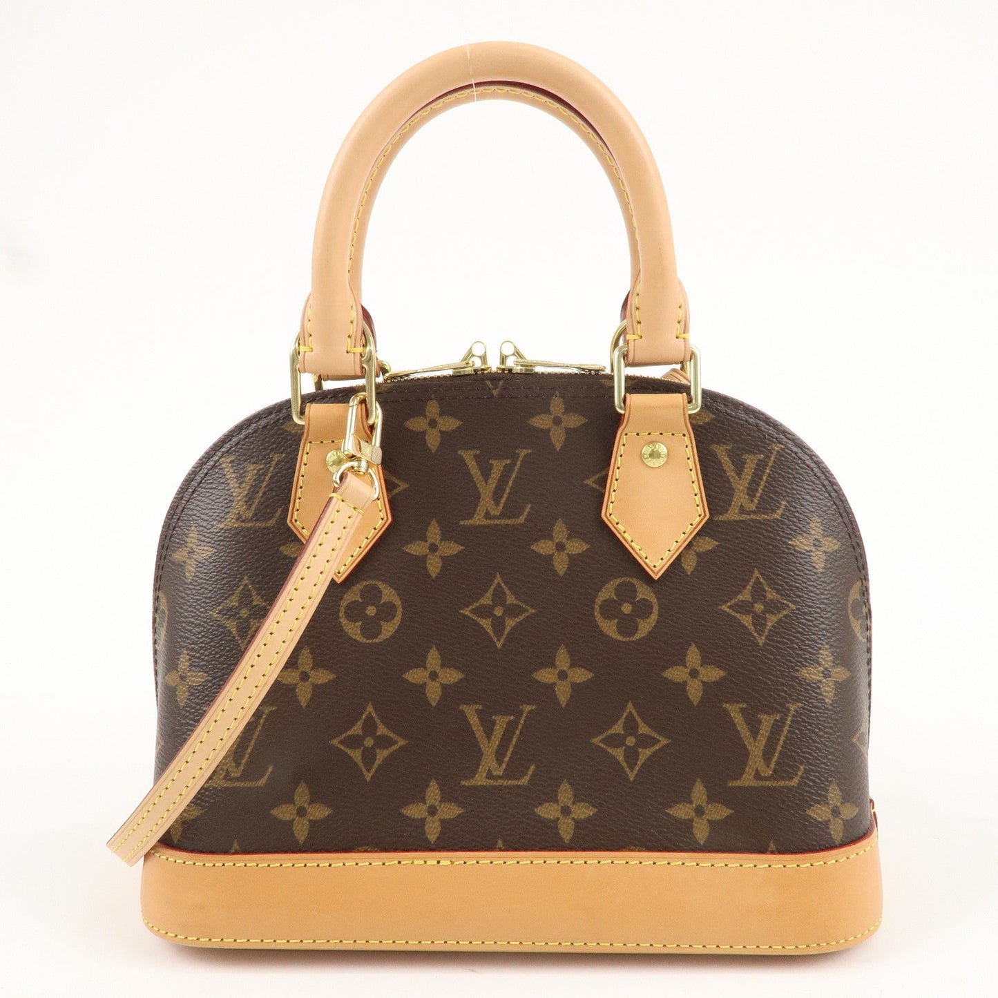 Louis Vuitton Monogram Alma BB 2 Way Hand Bag Brown M53152