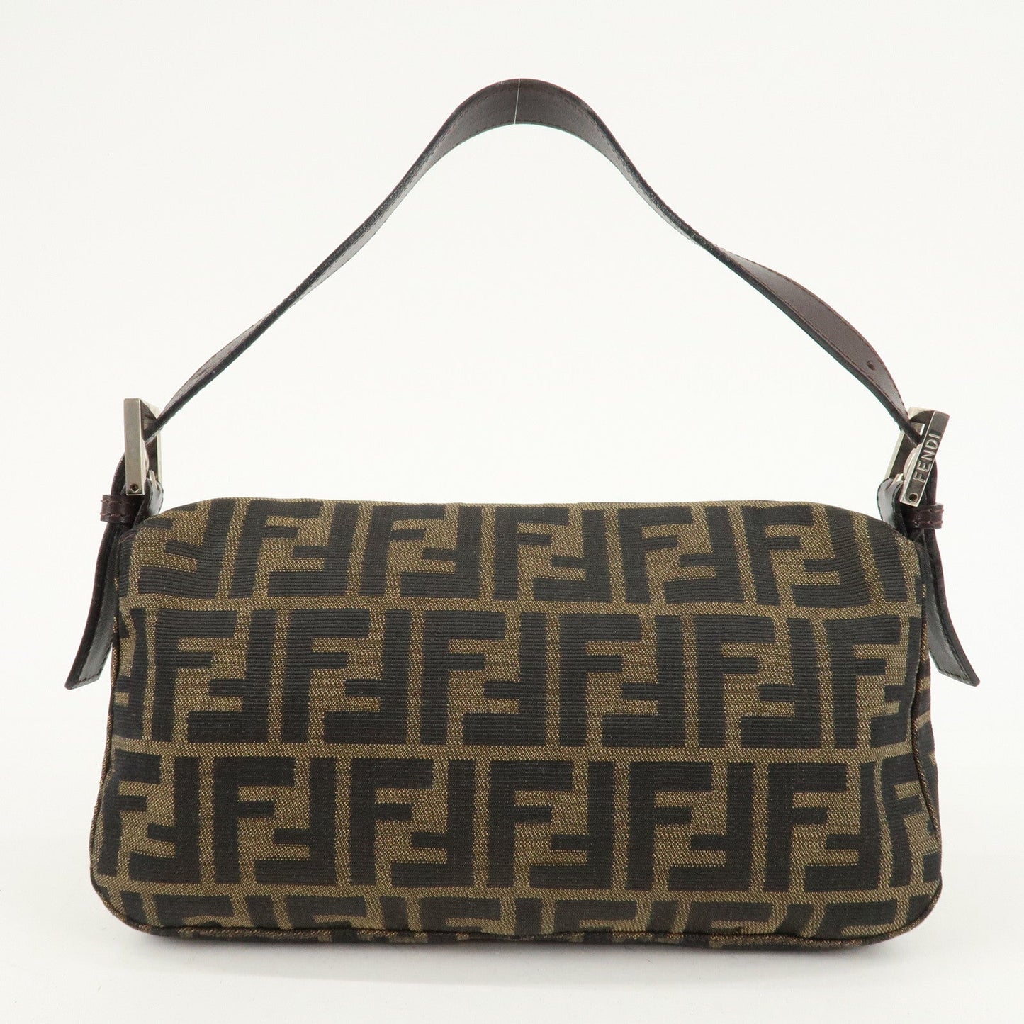 FENDI Zucca Mamma Buguette Canvas Shoulder Bag Brown Black 26424  d