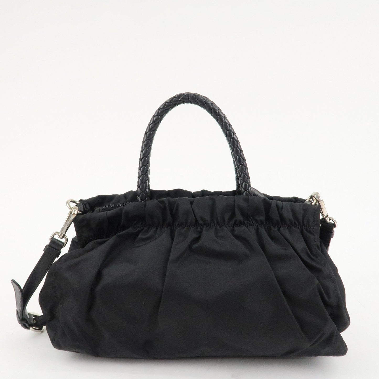 PRADA Nylon Leather Ribbon 2Way Shoulder Bag Black BN1631  d
