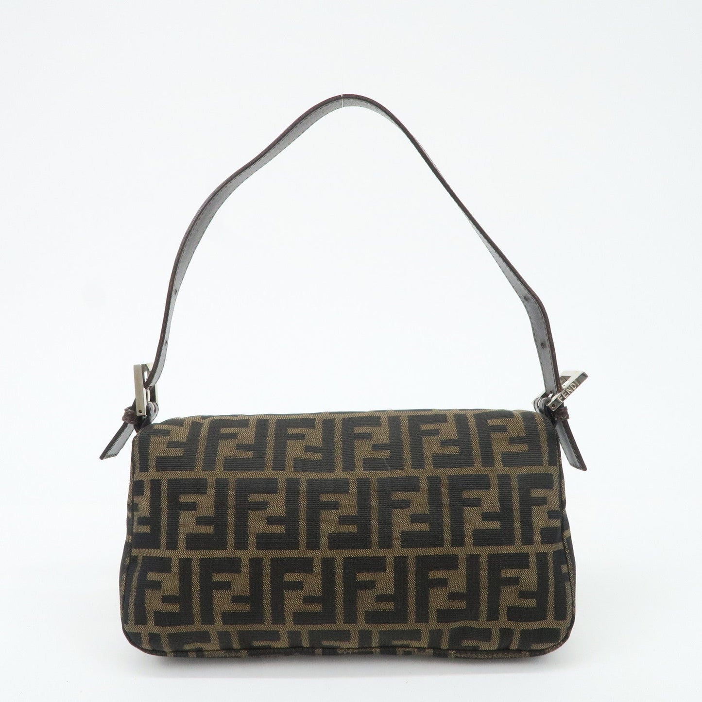 FENDI Mamma Baguette Zucca Canvas Leather Shoulder Bag 26424  d