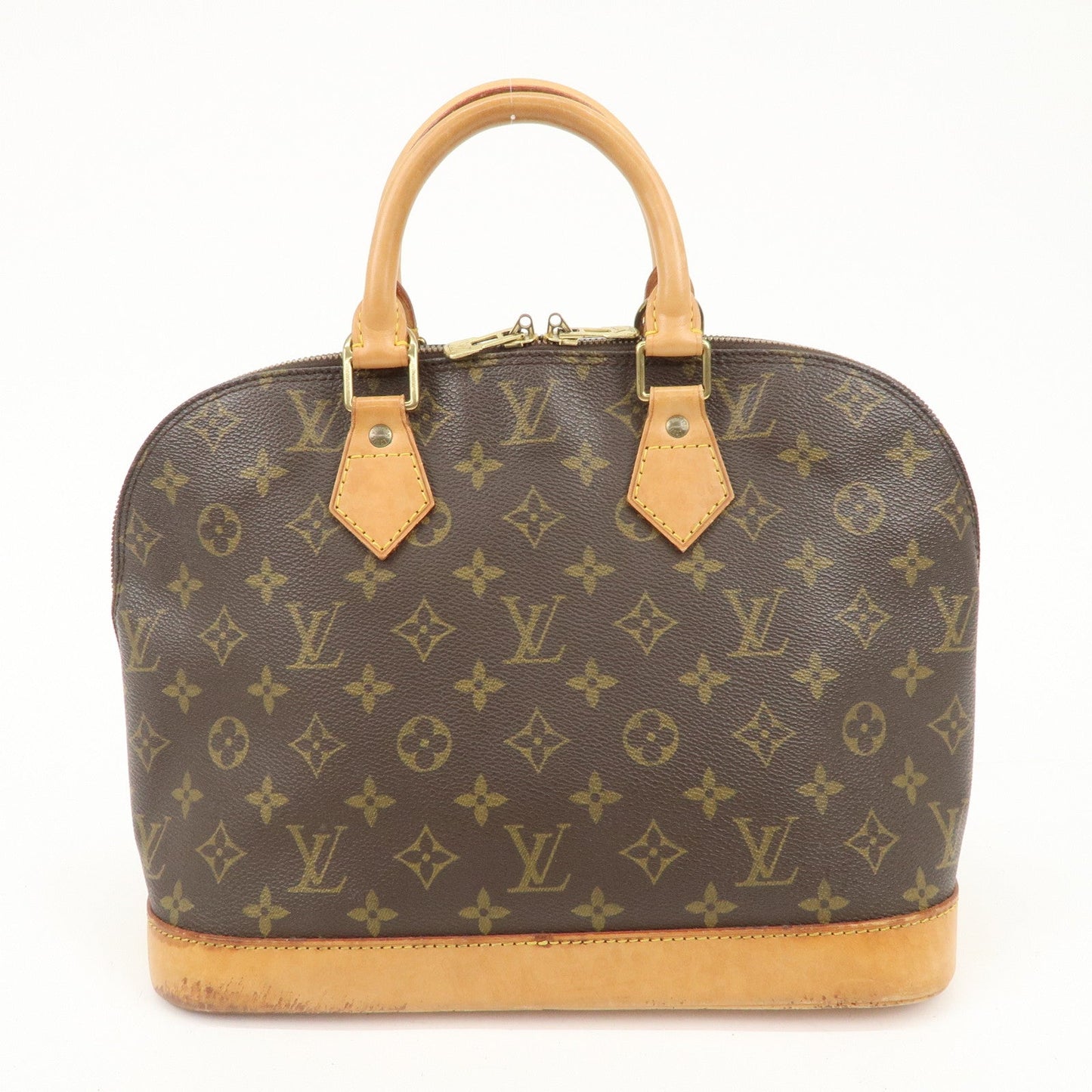 Louis Vuitton Monogram Alma Hand Bag Brown Gold Hardware M511300  d
