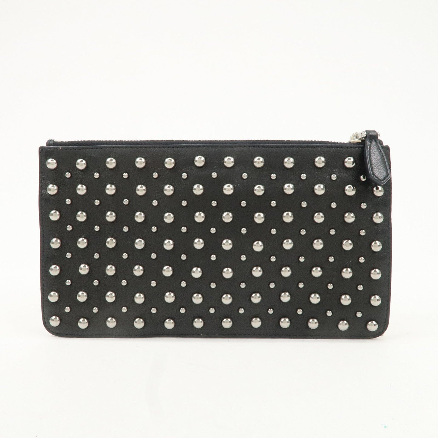 PRADA Leather Pouch Studs Black  d