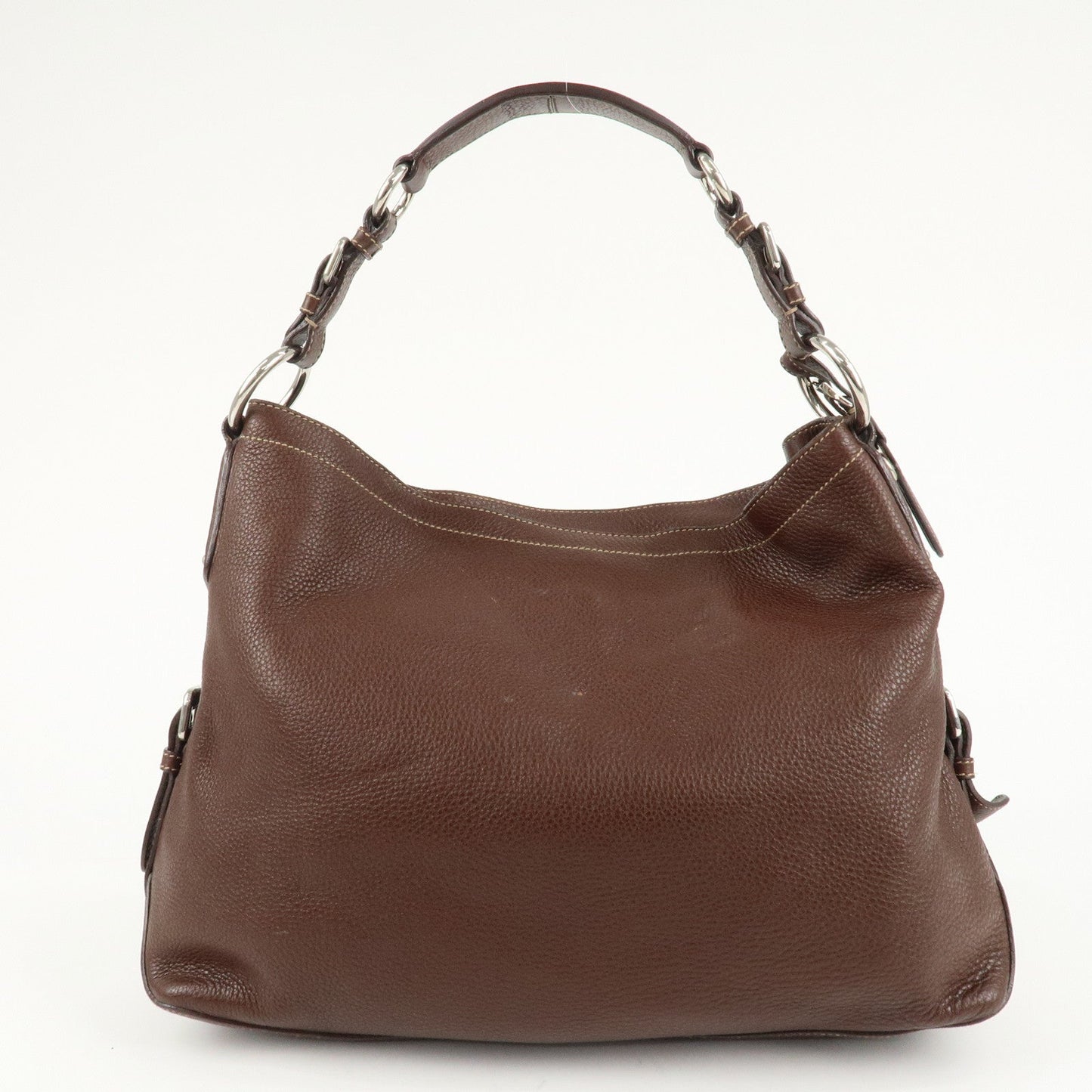 PRADA Leather Shoulder Bag Brown BR3408  d