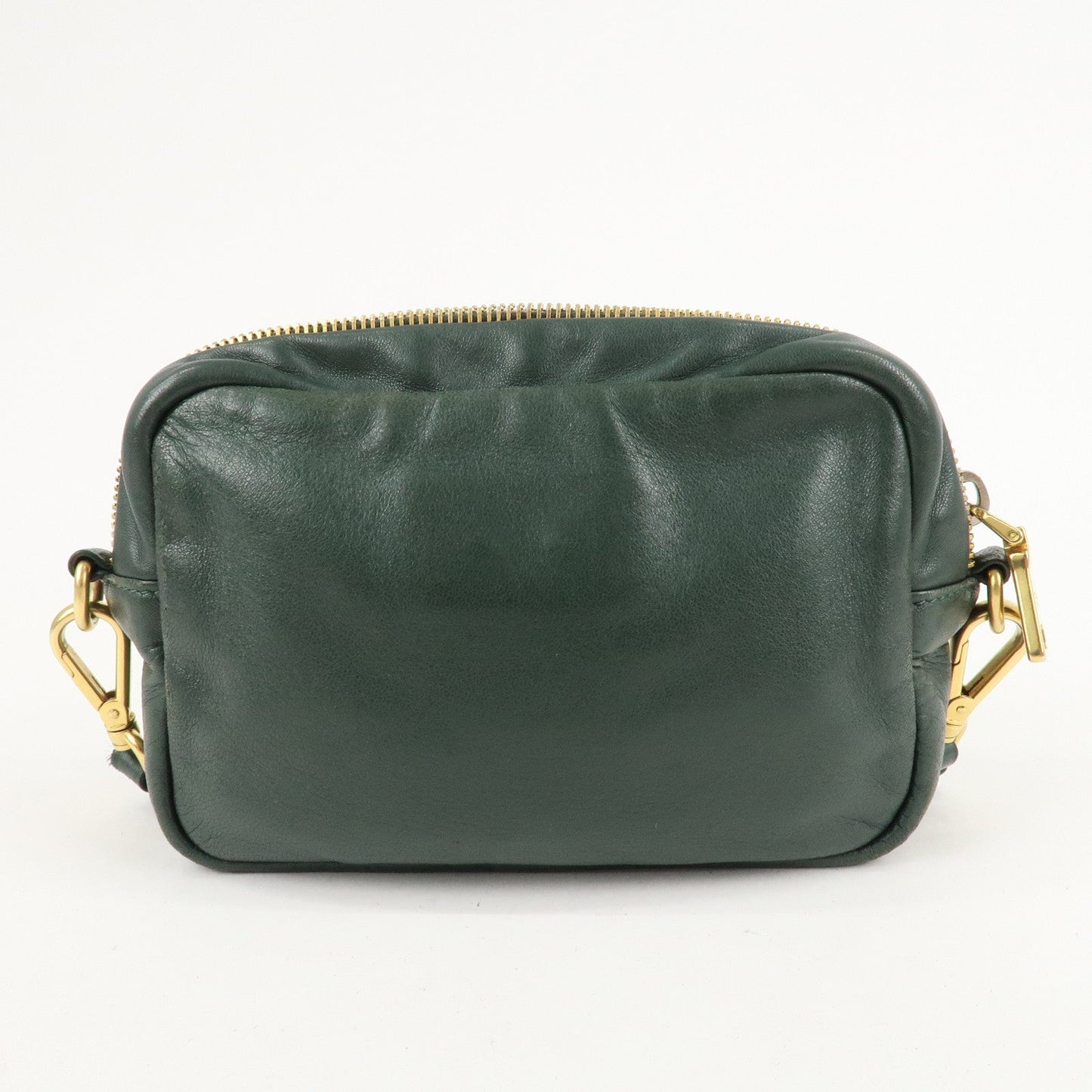 PRADA Logo Leather Ribbon Shoulder Bag Green BP0166  d