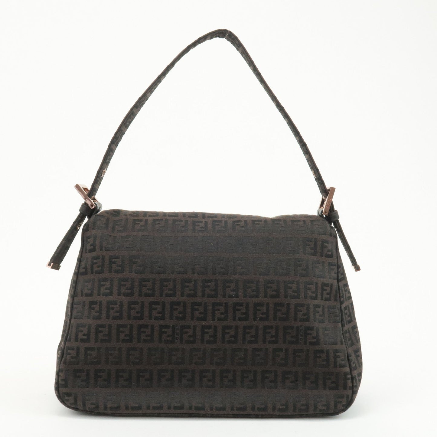 FENDI Zucchino Mamma Baguette Canvas Leather Shoulder Bag 8BR001  d