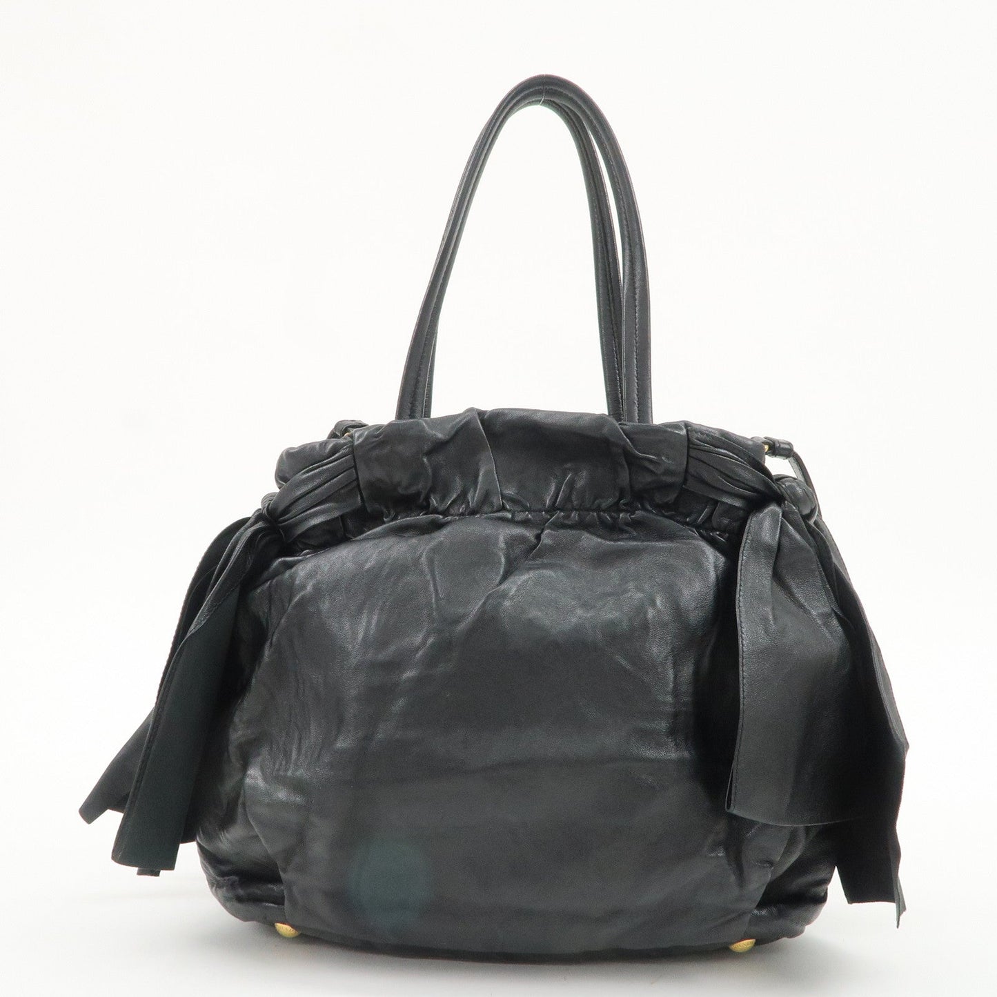 PRADA Leather Ribbon 2Way Bag Hand Bag Shoulder Bag BN1760  d