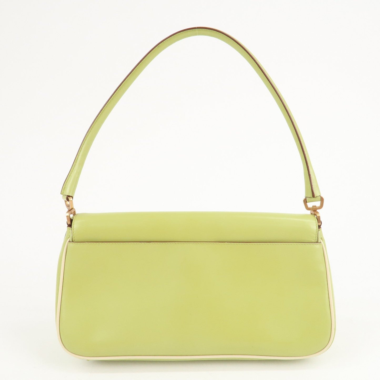 PRADA Leather Shoulder Bag Hand Bag Light Green B10689  d
