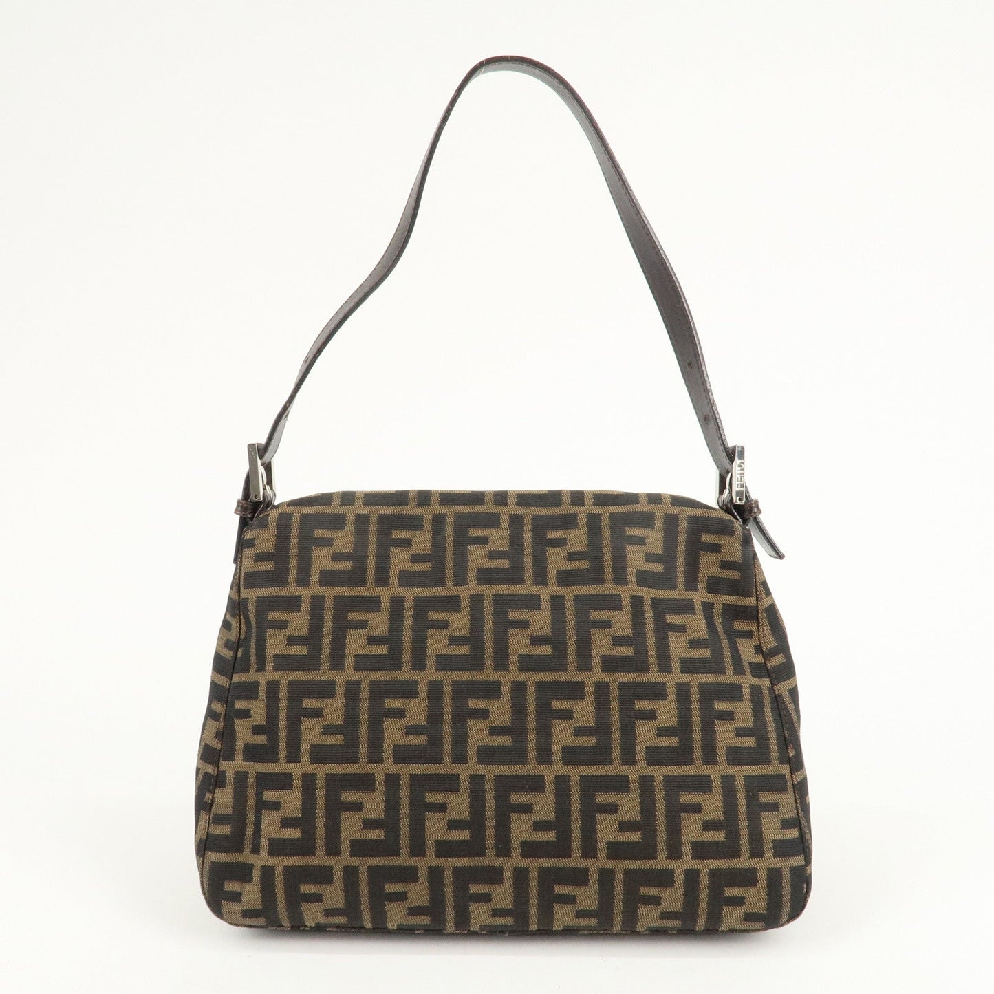 FENDI Mamma Baguette Zucca Canvas Leather Shoulder Bag 26325  d