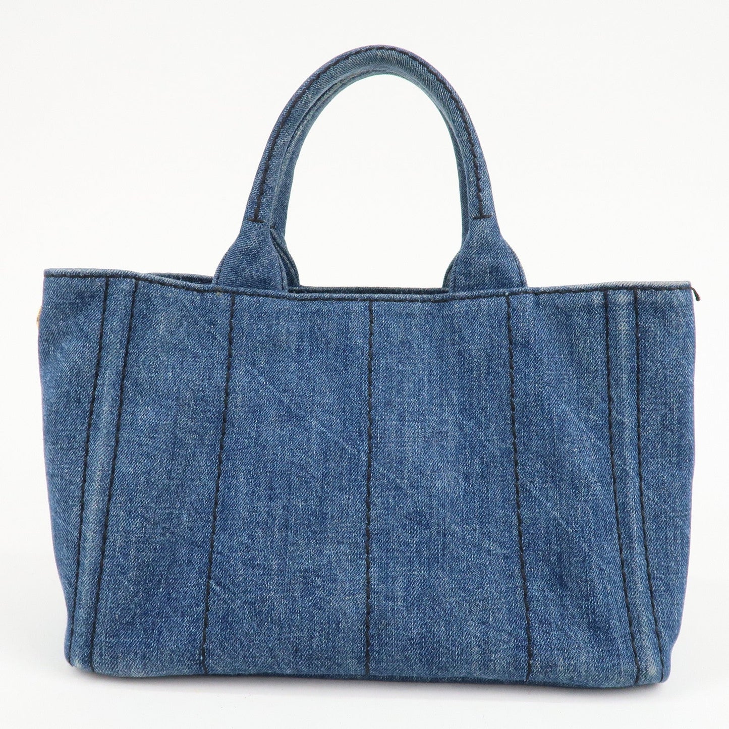 PRADA Canapa Mini Denim Leather 2Way Bag Tote Bag Blue 1BG439  d