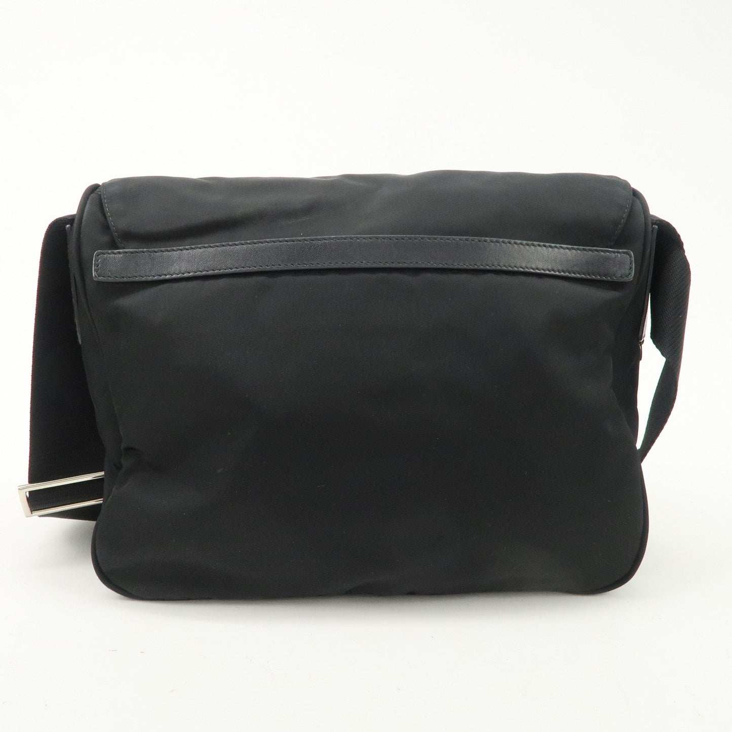 PRADA Nylon Leather Triangle Logo Shoulder Bag Black BT0713  d