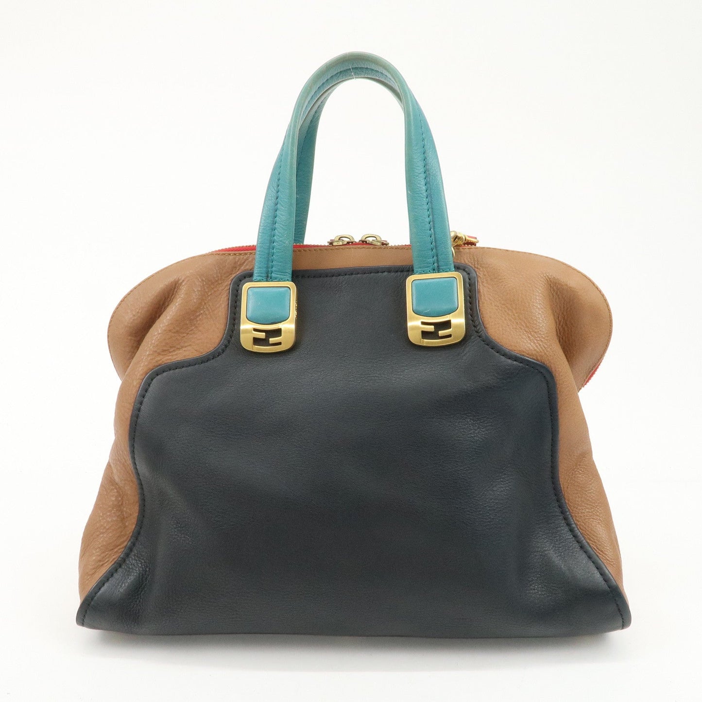 FENDI Cameleon Leather 2WAY Bag Black Brown Blue Red 8BL110  d