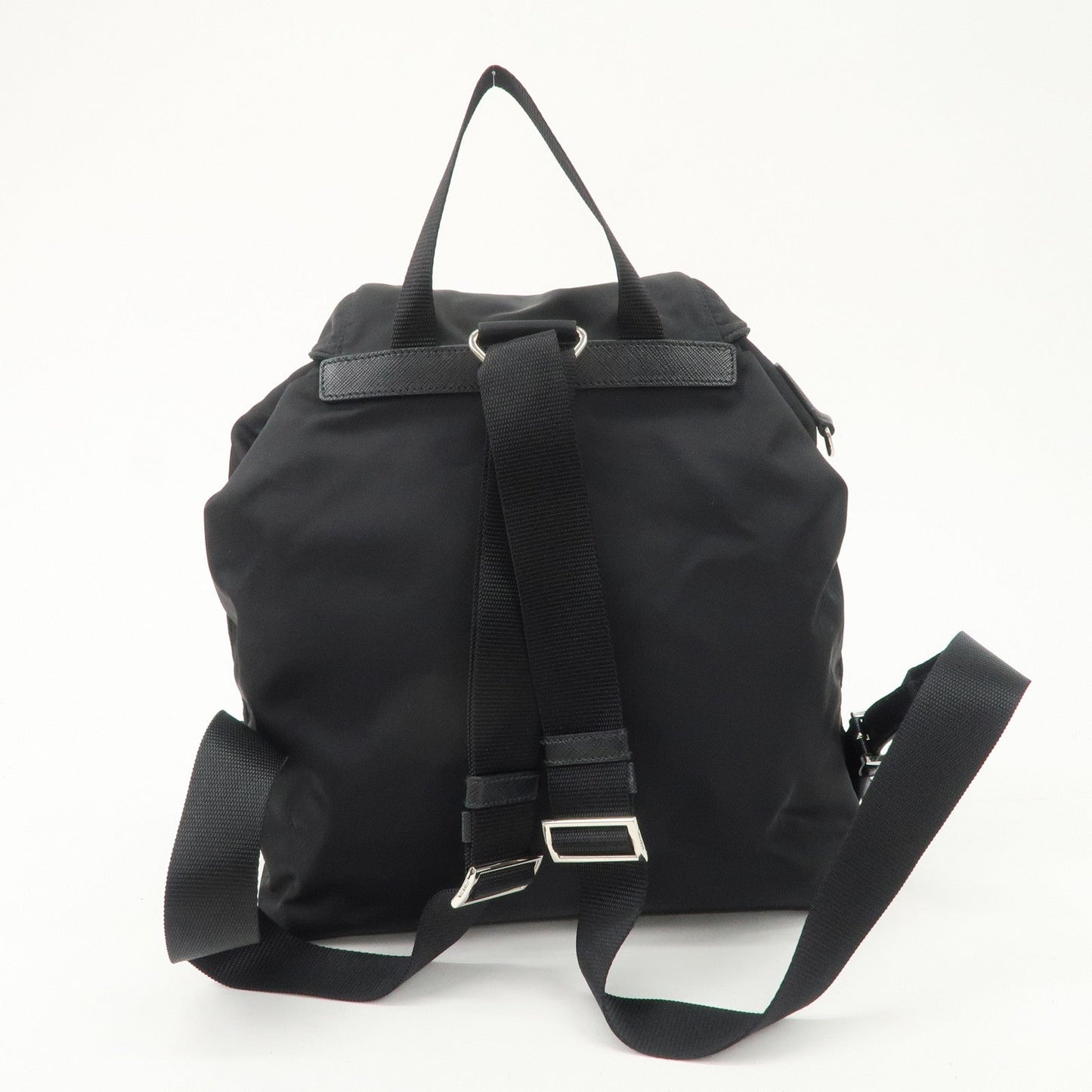 PRADA Re-Nylon Triangle Logo Nylon Leather Back Pack NERO 1BZ811  d