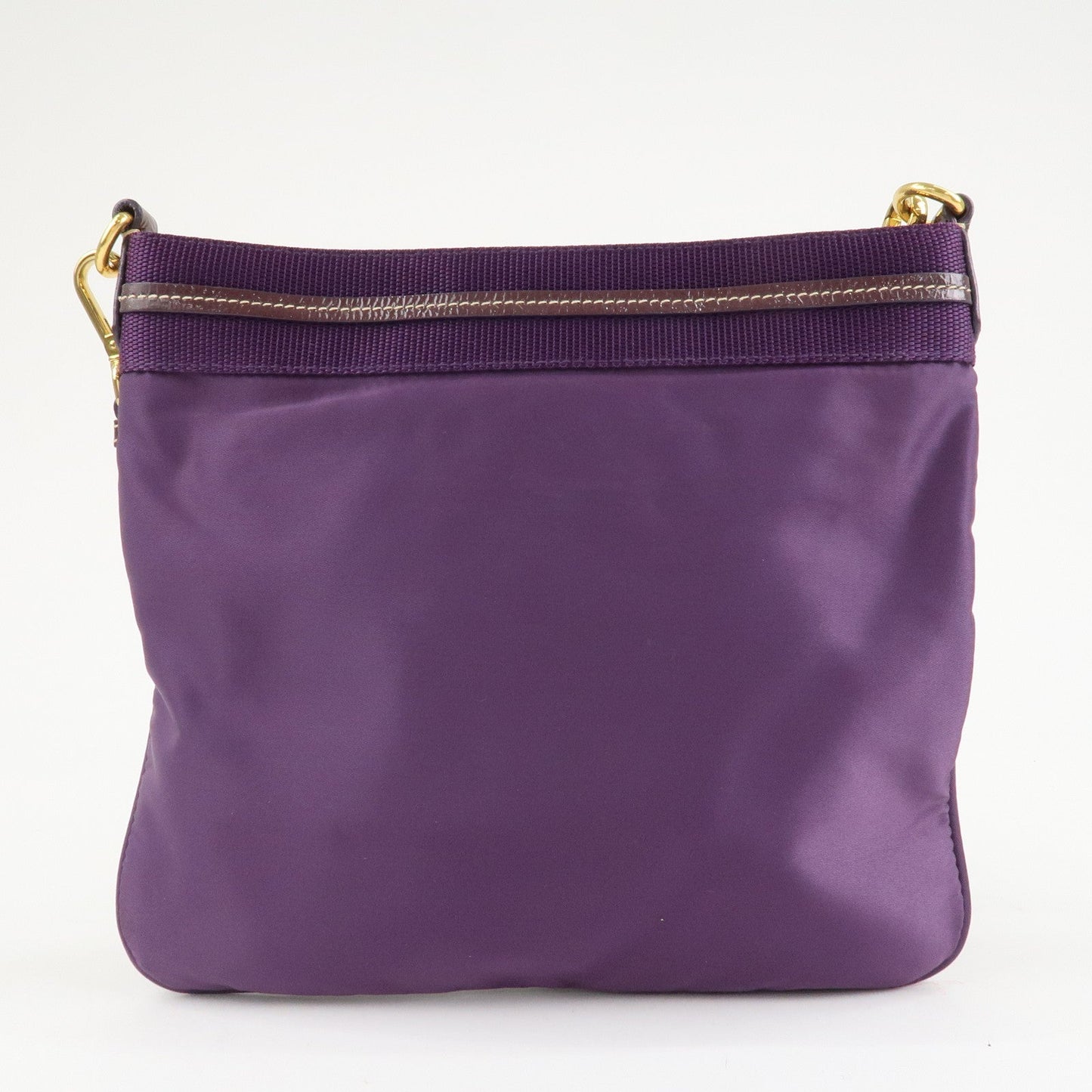 PRADA Logo Jacquard Nylon Patent Leather Shoulder Bag BT0702  d